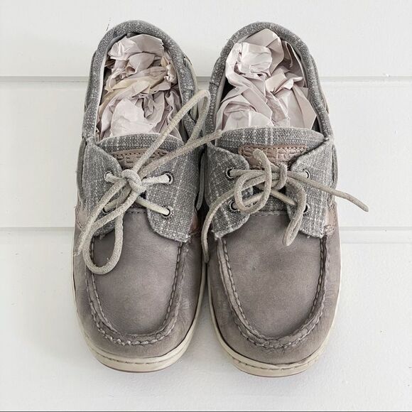 Sperry Top-Sider Ivyfish Sparkle Grey Boat Shoes - Picture 4 of 12